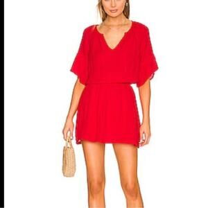 Michael Stars Short Sleeve Smocked Waist Dress Size Large